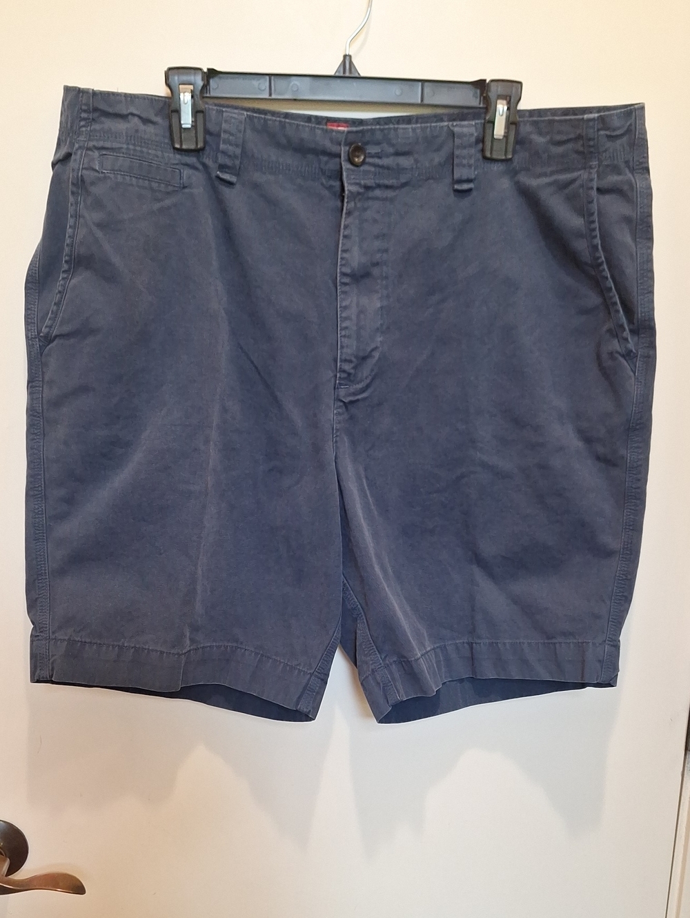 Chaps Classic Navy Flat-Front Cotton Shorts